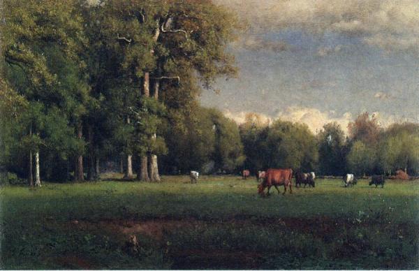Landscape With Cattle by George Inness Oil Painting Reproductions