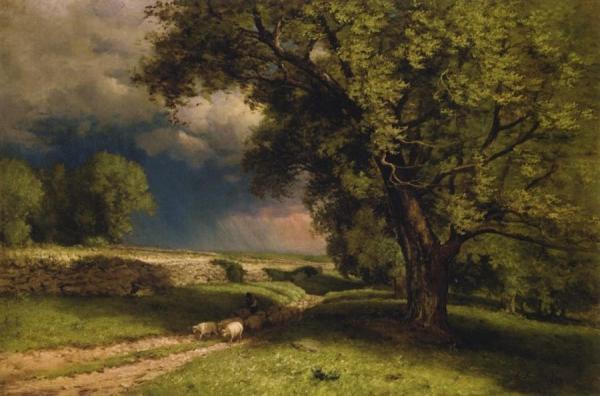 Landscape With Sheep by George Inness