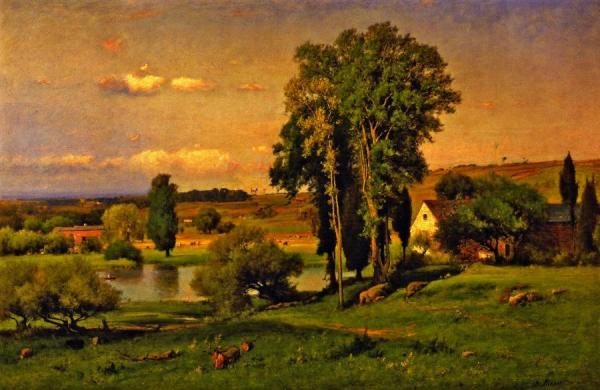 Old Homestead by George Inness Oil Painting Reproductions