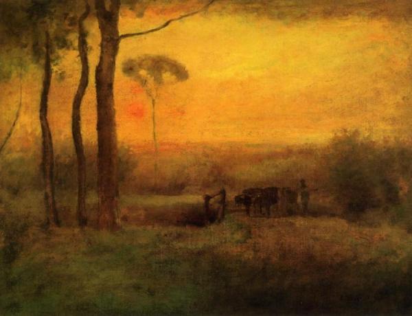 Pastoral Landscape At Sunset by George Inness