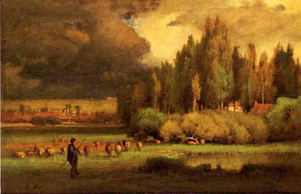 Shepherd In A Landscape by George Inness