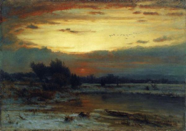Winter, Close Of Day by George Inness