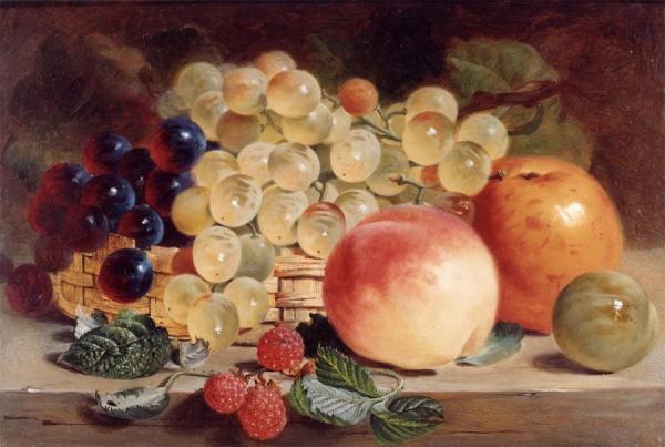 Still Life With Fruit On A Table by George Lance Oil Painting Reproductions