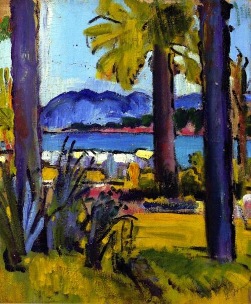 A View Of The Côte D'azur, Circa 1920 by George Leslie Hunter
