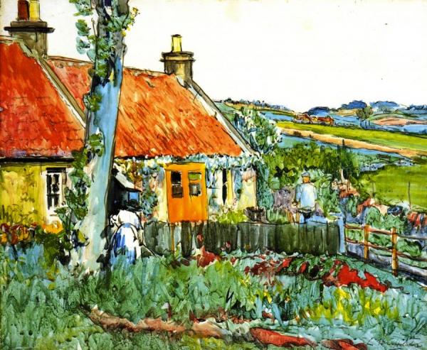 Cottage, Near Largo by George Leslie Hunter