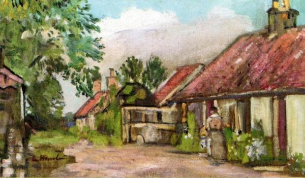 Fife Cottages by George Leslie Hunter