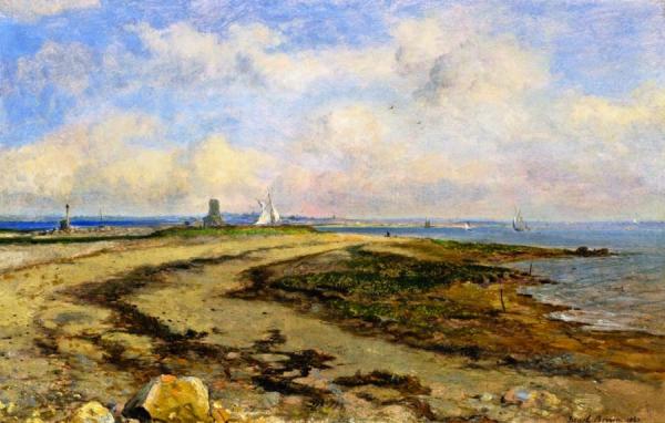 Entrance To The Harbor Of Norwalk, Connecticut by George Loring Brown Oil Painting Reproductions