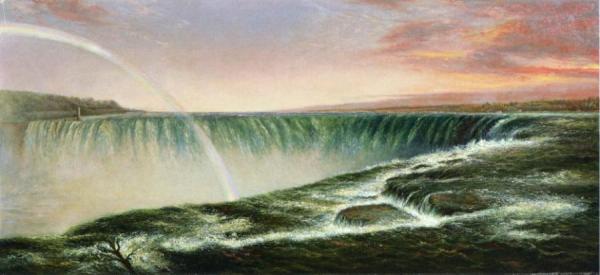 Niagara Falls At Sunset by George Loring Brown