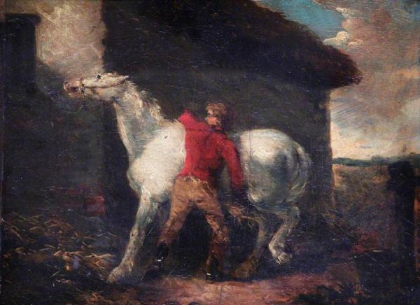 Grooming The Grey Mare by George Morland