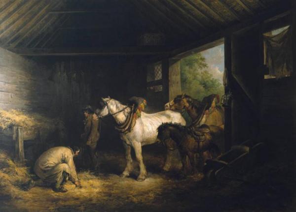 Inside Of A Stable by George Morland
