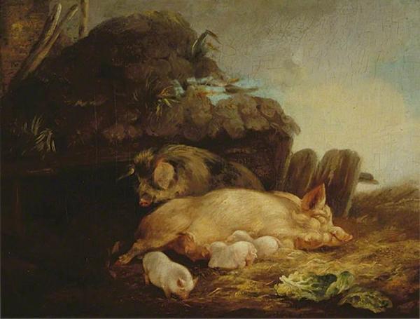 Litter Of Pigs by George Morland