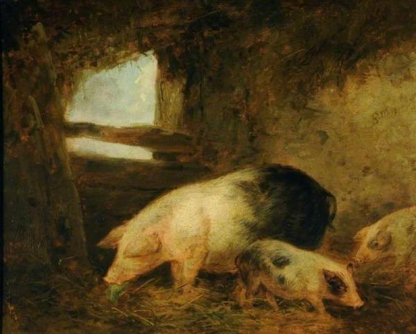 Pigs In A Sty by George Morland