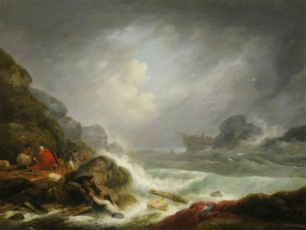 Shipwreck Off A Rocky Coast by George Morland