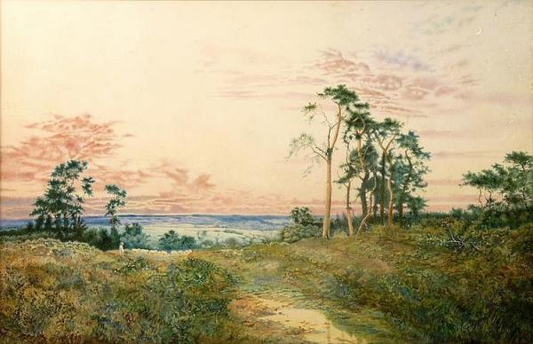 A Downland View by George Price Boyce, R.w.s.