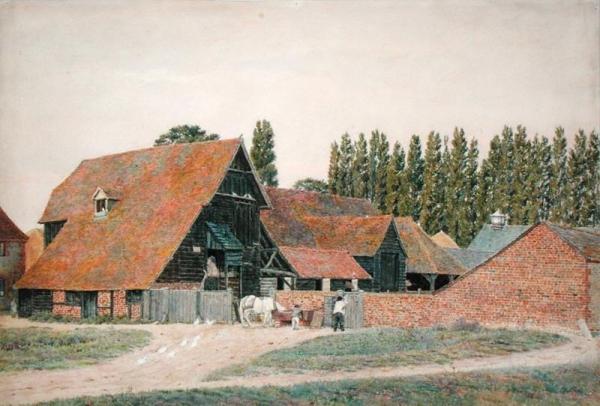 Farm Buildings At Dorchester by George Price Boyce, R.w.s.
