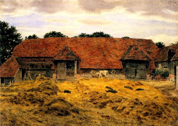 Old Barn At Whitchurch, Oxon by George Price Boyce, R.w.s.