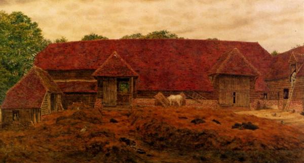 The Old Barn At Whitchurch by George Price Boyce, R.w.s.