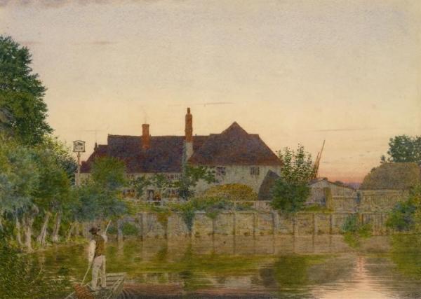 White Swan Inn At Pangbourne by George Price Boyce, R.w.s.