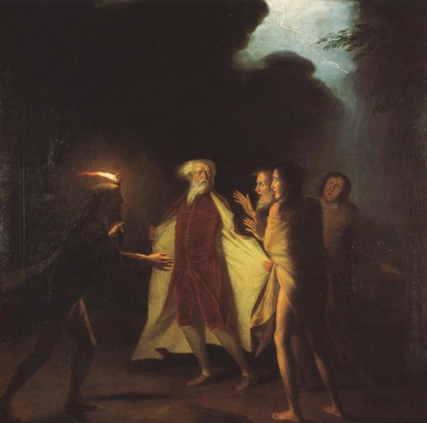 King Lear In The Tempest Tearing Off His Robes by George Romney