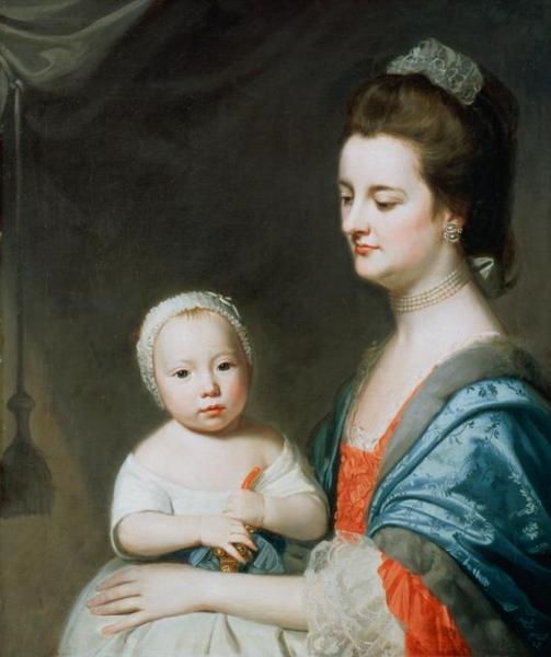 Mrs Marton And Her Son Oliver by George Romney