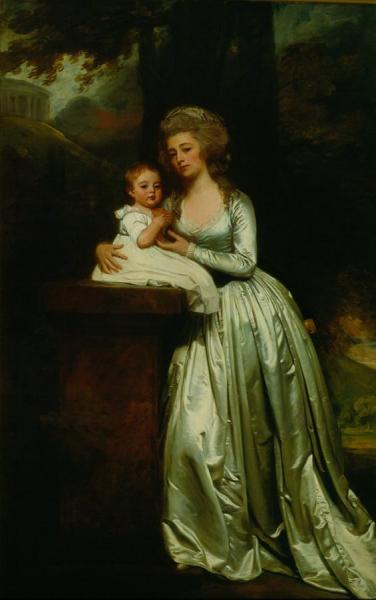 Portrait Of Mary Rutledge Smith And Son Edward by George Romney