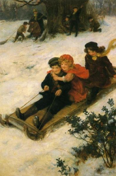 A Merry Sleigh Ride by George Sheridan Knowles Oil Painting Reproductions