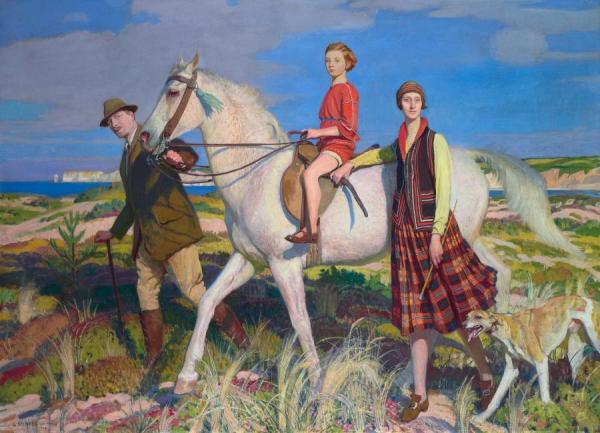 Four Loves I Found,a Woman,a Child,a Horse And A Hound by George Spencer Watson Oil Painting Reproductions