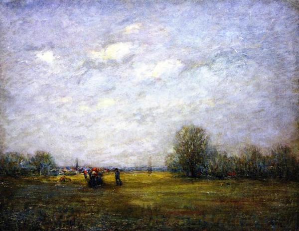 Peasant Figures In A  Dutch Landscape by George Van Horn Millet