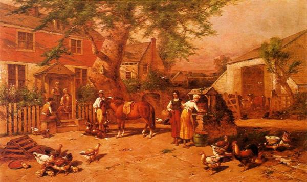 After The Day's Toil by George Washington Nicholson Oil Painting Reproductions