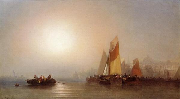 Harbor Scene by George Washington Nicholson