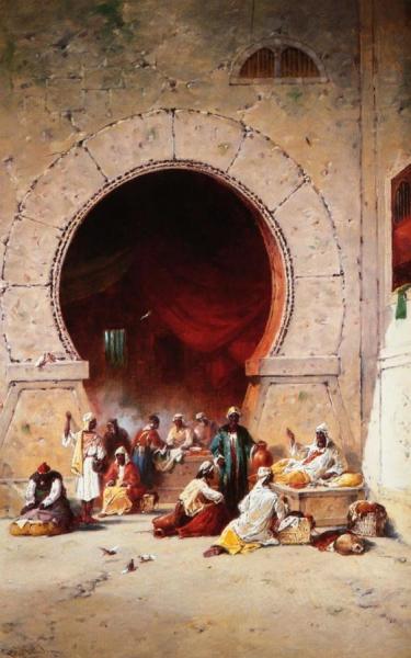 Moorish Bazaar by George Washington Nicholson Oil Painting Reproductions