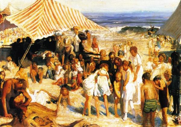 Beach At Coney Island by George Wesley Bellows