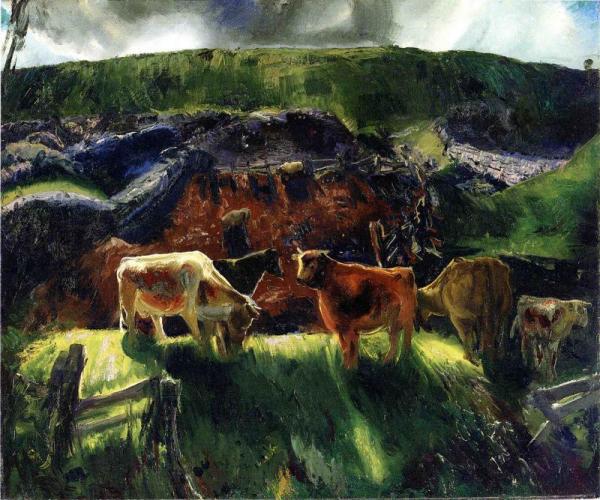 Cattle And Pig Pen by George Wesley Bellows