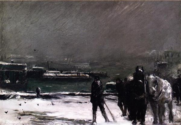 Docks In Winter by George Wesley Bellows