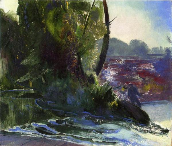 Fisherman And Stream by George Wesley Bellows