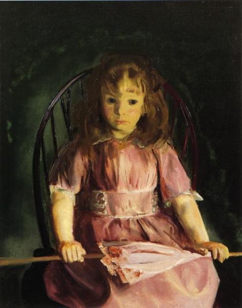 Jean In A Pink Dress by George Wesley Bellows