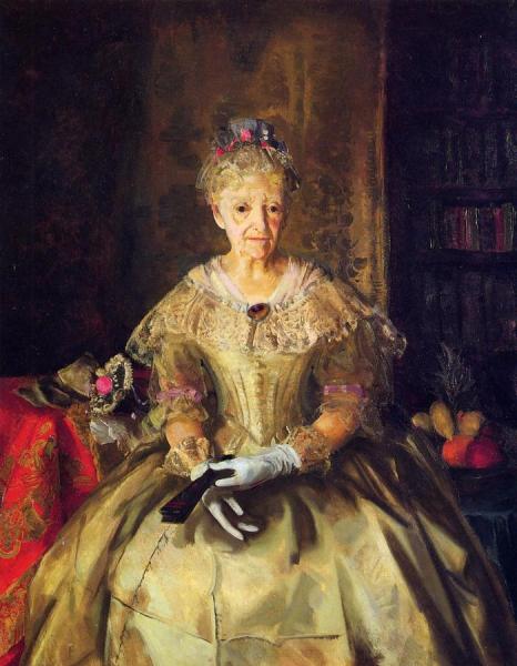 Mrs. T. In Cream Silk, No 1 by George Wesley Bellows