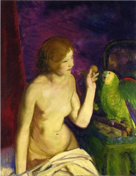 Nude With A Parrot by George Wesley Bellows