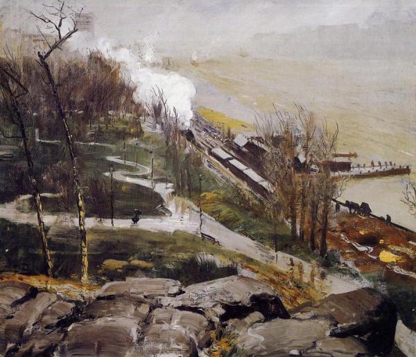 Rain On The River by George Wesley Bellows