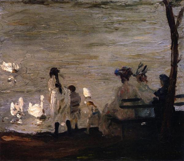 Swans In Central Park by George Wesley Bellows