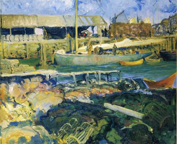 The Fish Wharf, Matinicus Island by George Wesley Bellows