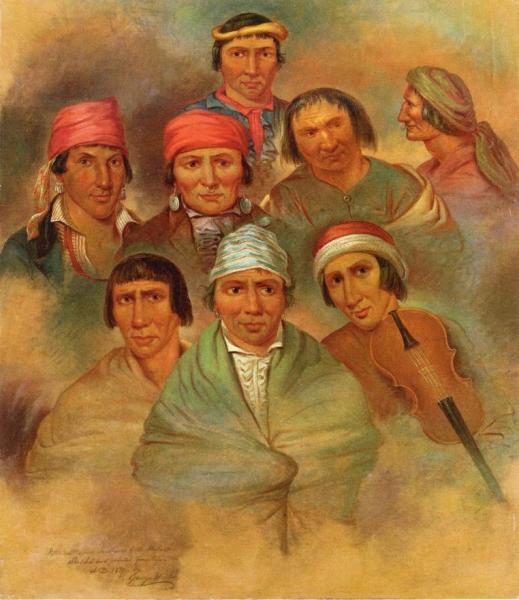 Eight Potawatomi Natives by George Winter Oil Painting Reproductions