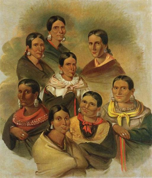 Eight Potawatomi Women by George Winter Oil Painting Reproductions