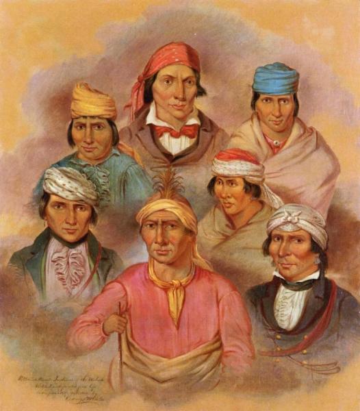 Seven Potawatomi Natives by George Winter