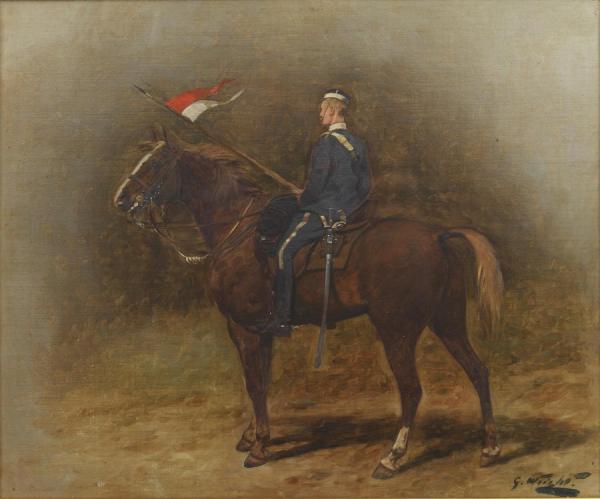 A Mounted Trooper Of The 17th Lancers,circa 1890 by George Wright