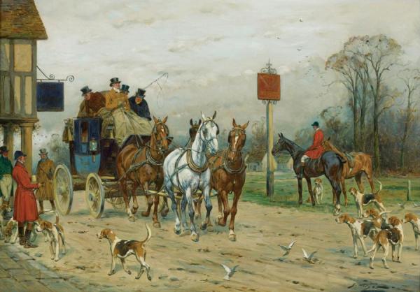 The Red Fox Inn by George Wright Oil Painting Reproductions