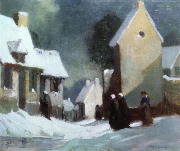French Village At Night by Georges Ames Aldrich