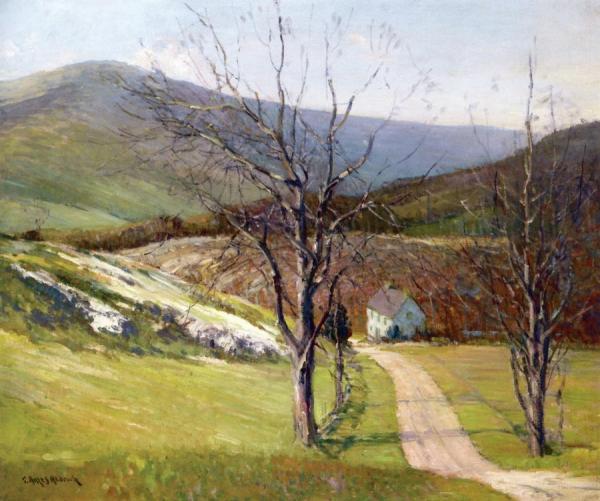 House Along Road In Valley by Georges Ames Aldrich