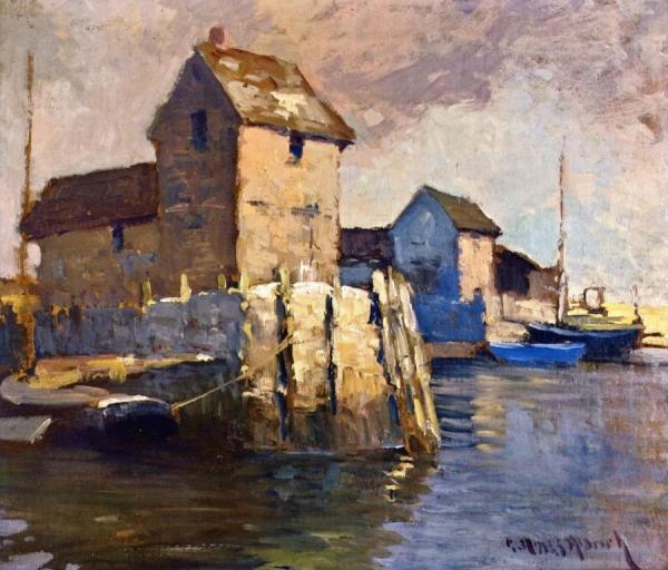 Maine Harbor Scene by Georges Ames Aldrich