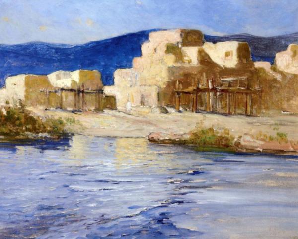 Taos Pueblo by Georges Ames Aldrich Oil Painting Reproductions